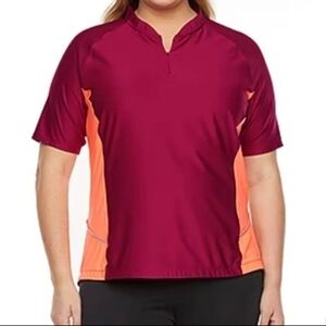 XERSION | Women's Cherry/Orange Cycling  Short Sleeve T-Shirt